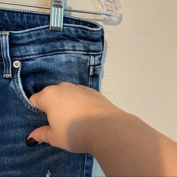 H&M & Denim Skinny Released Raw Hem Distressed Denim Jeans - Picture 5 of 10